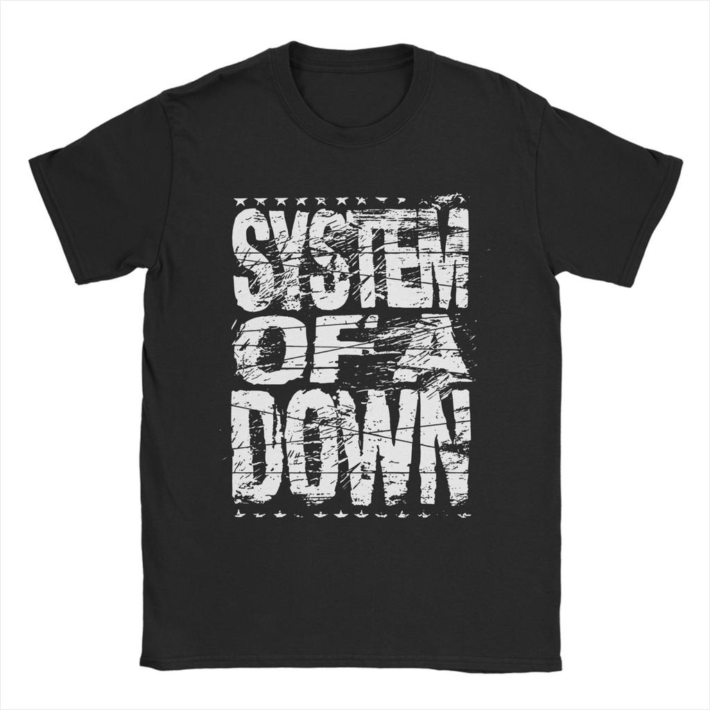 Herren SOAD System Of A Down Rock Musik Band T-Shirts 100% Baumwolle Top T-Shirts Sommer Kurzarm T-Shirt Rundhals T-Shirt Große Größe