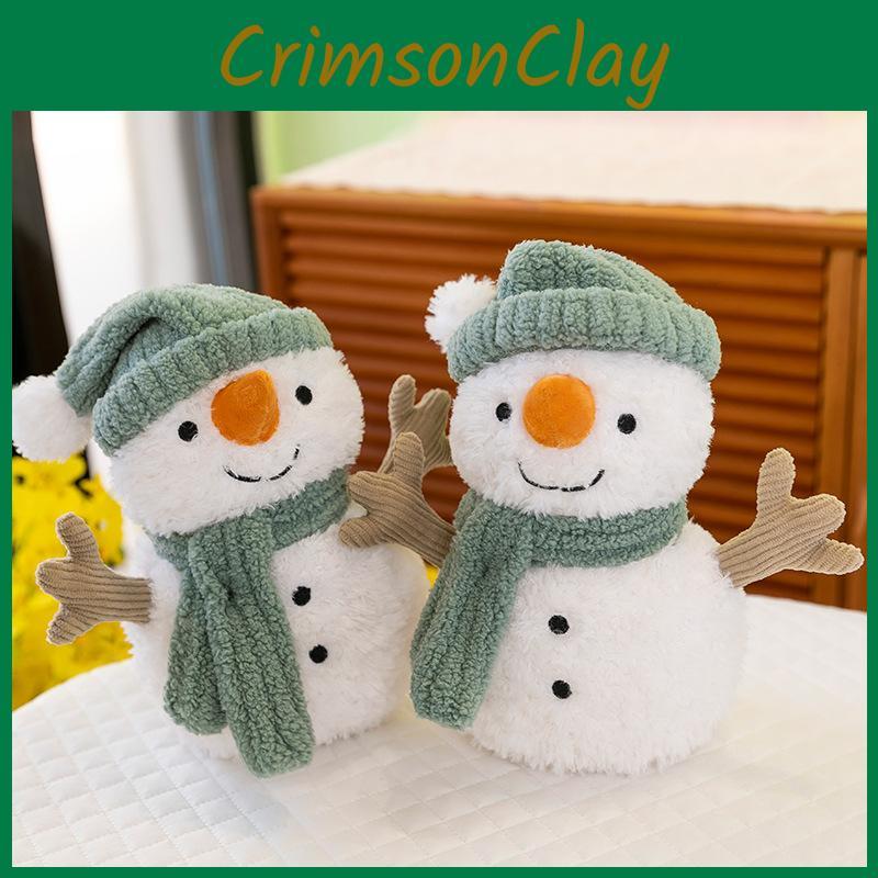 Snowman Plush Doll Hat Scarf Cartoon Bedroom Decoration Christmas Gifts Ornament