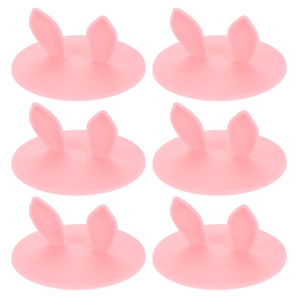 3/6Pcs Silicone Cup Lids 3.9 Inch Mug Cover Seal Rabbit Ear Silicone Cup Covers for Hot and Cold Drinks Cup Glass Cup Coffee Cup