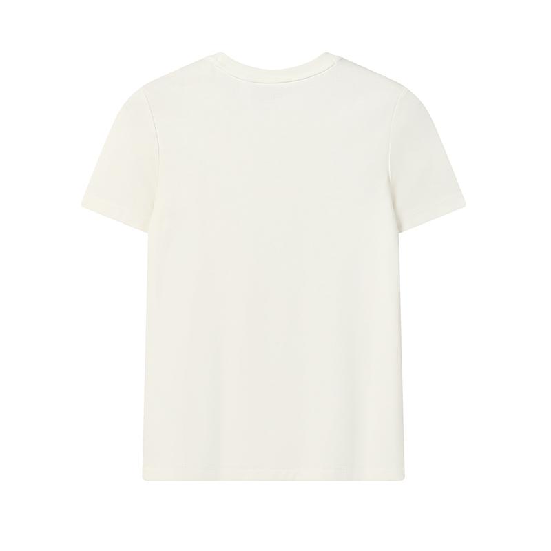 FILA Milano Series Fashion Simple Comfortable Classic Retro Sports Casual Short Sleeve T-Shirt Women tops Cloud-White F11W615101FWT