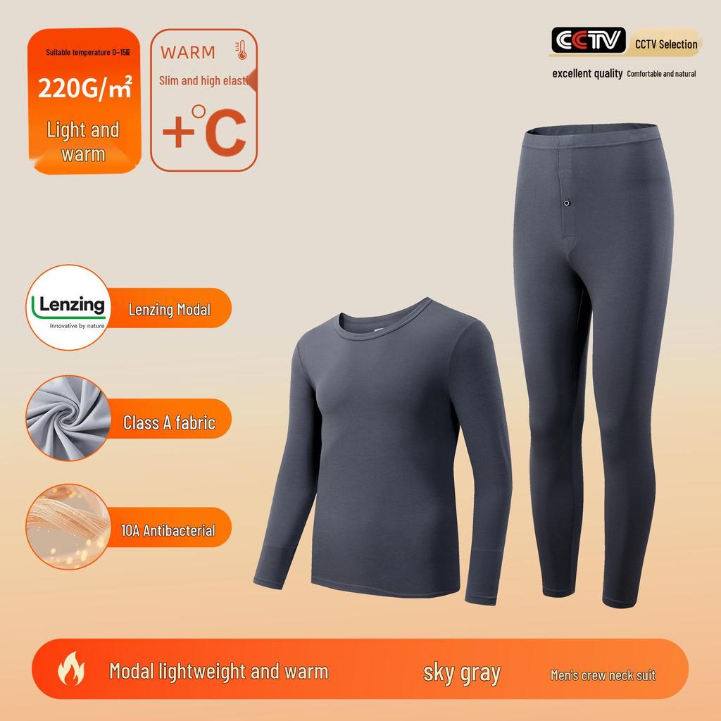 Zestaw ciepłej bielizny termoaktywnej klasy A z 80-włóknowej dzianiny Lenzing Modal: Męska i damska jesienna bielizna termoaktywna generująca ciepło