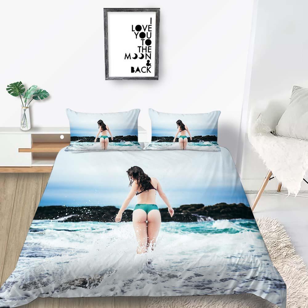 2023 Nowy styl Komplet Pościeli Dzieci Dziecko Domowe Ubrania na Łóżko Nowoczesny Nadruk 3D Nowo Modne Poszwy na Kołdrę Bikini King Size