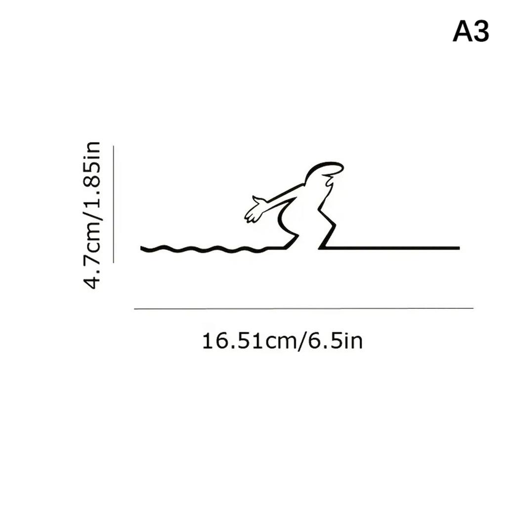 La Linea Line Art Wall Sticker Minimalist Self-Adhesive Waterproof Decal For Walls, Doors, Glass, Cars Home And Car Decoration