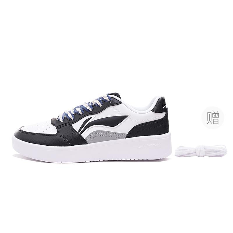 Li Ning Skateboard Shoes Men s Low Top White Black Blue White Shoelace AGCu567-1XD 44
