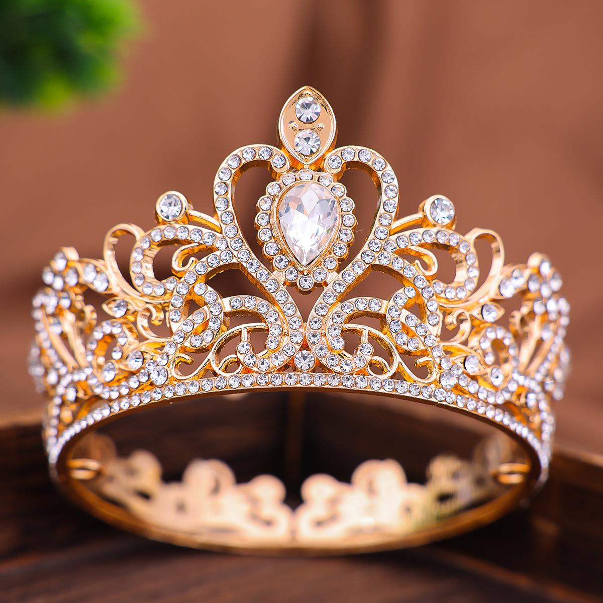 

Полный круглый кристалл и стразы, свадебные диадемы, свадебные аксессуары для волос, детская корона для торта, топпер, фестиваль, вечеринка, выпускной, подарок