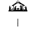 Jesus Birth Silhouette: Outdoor/Indoor Black Wrought Iron Ornament