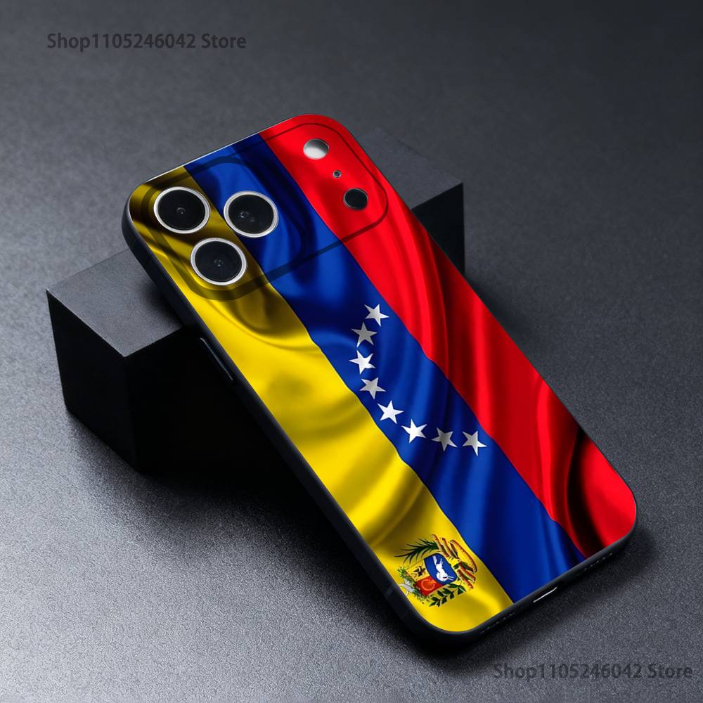 

Venezuela Venezuelan Flag Wear-resistant Phone Case For iPhone 17,16,15,14,13,12,11,Pro,XS,Max,XR,Plus Black Soft Cover iPhone17promax