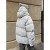 2025 Winter Women's Cotton Coat European American New Style Loose Puffer Jacket Solid Color Hooded Outerwear