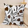Floral Print Textile Retro Cushion Cover Silky Short Plush Invisible Zipper Dustproof Sofa Pillow Case for Home Decor