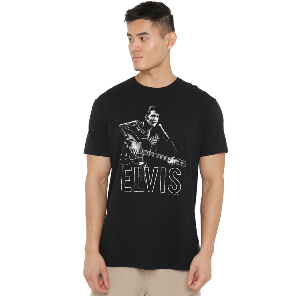 Elvis Presley Unisex Adult Guitar In Hand T-Shirt