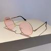 Vintage Round Sunglasses for Women Metal Frame Korean Style Shades