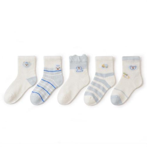 5Pairs/set Children's Socks For Girls Boys Summer Thin Cotton Kids Mesh Baby Socks For Infant Cartoon Sock 0-8Years