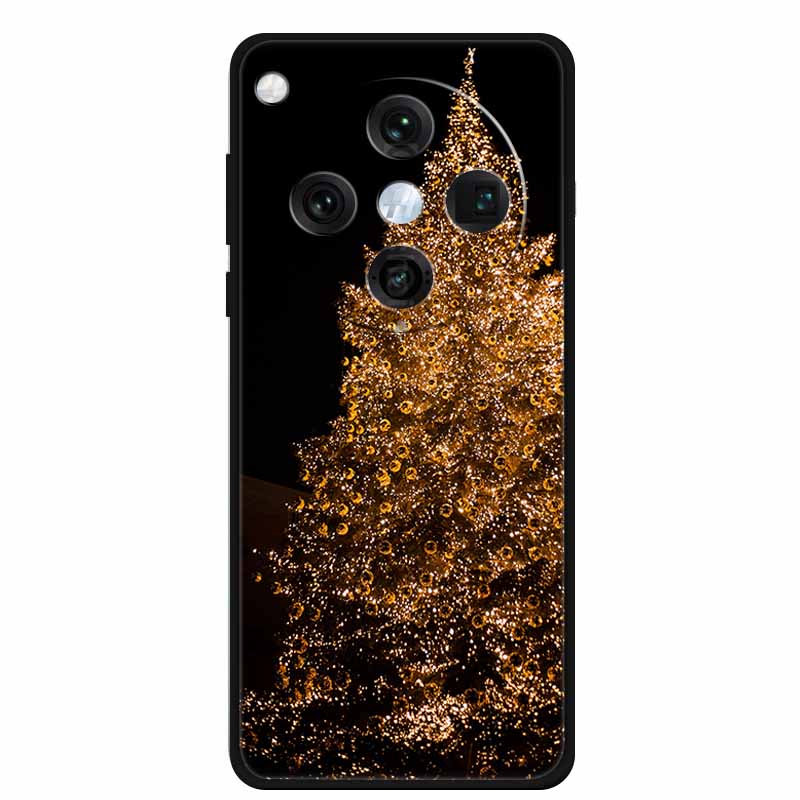 Christmas Cover For Oppo Find X8 Pro 5G 6.78"Black Silicone Cases TPU Santa Claus Christmas Tree Back Cover For Oppo Find X8 5G