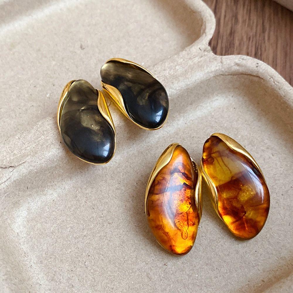 Translucent Acrylic Teardrop Earrings Stainless Steel Chunky Hoop Earrings Gifts