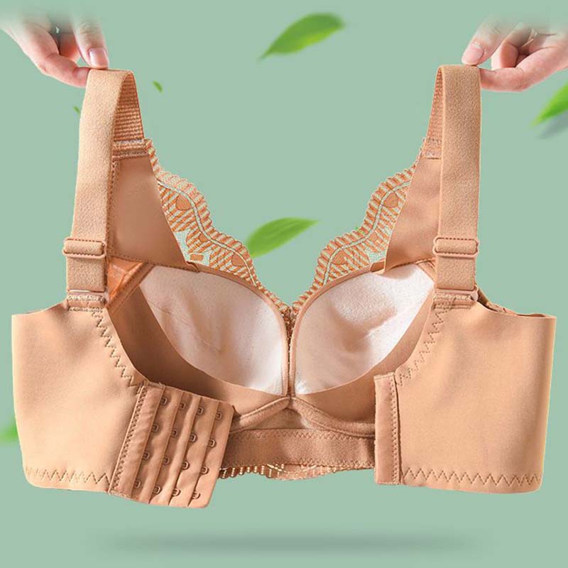 Women's Thin Section of Anti-sagging Polymerization Bra To Collect Vice Breasts Large Breasts Show Small Upturned Bra Without Steel Ring