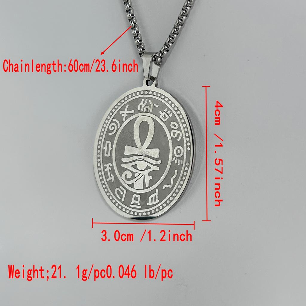 A stylish and simple cross life key Horus eye stainless steel necklace pendant jewelry