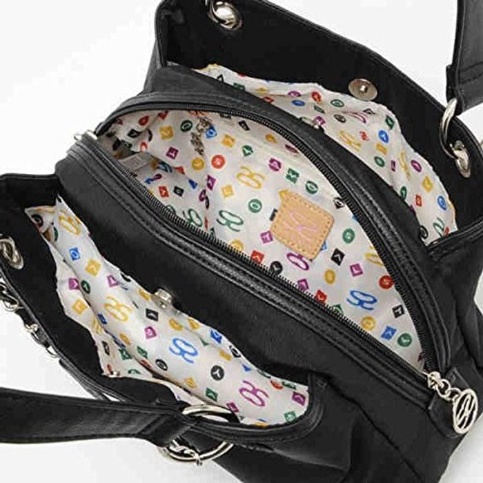 [Saboi] Handbag SM085401 Black + Hand Towel Black 28cm x 30cm