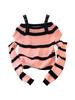 Baggy Pullover Sweater for Women Hollow Out Stripe Short Knitted Top Fashion Casual Y2K Clothing Autumn Winter