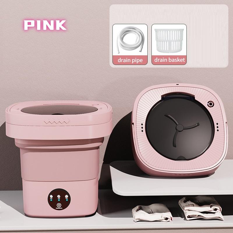 

Мини-складная стиральная машина, маленькое элюирующее белье, полотенце, стиральная машина для детской одежды, стирка носков, артефакт 【1】 розовый