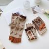 Breathable Five Finger Tube Socks Flower Toe Mid-calf Socks Soft Split Toe Short Socks  Daily