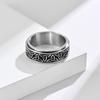 Hip Hop Celtic Knot Rune Rotating Anxiety Rings For Men Viking Script Stainless Steel Fidget Spinner