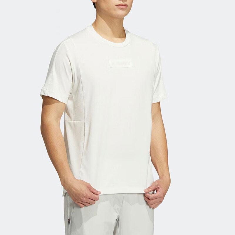 Adidas Solid Color Breathable Round Neck Short Sleeve T-Shirt Unisex Tops White HE5250