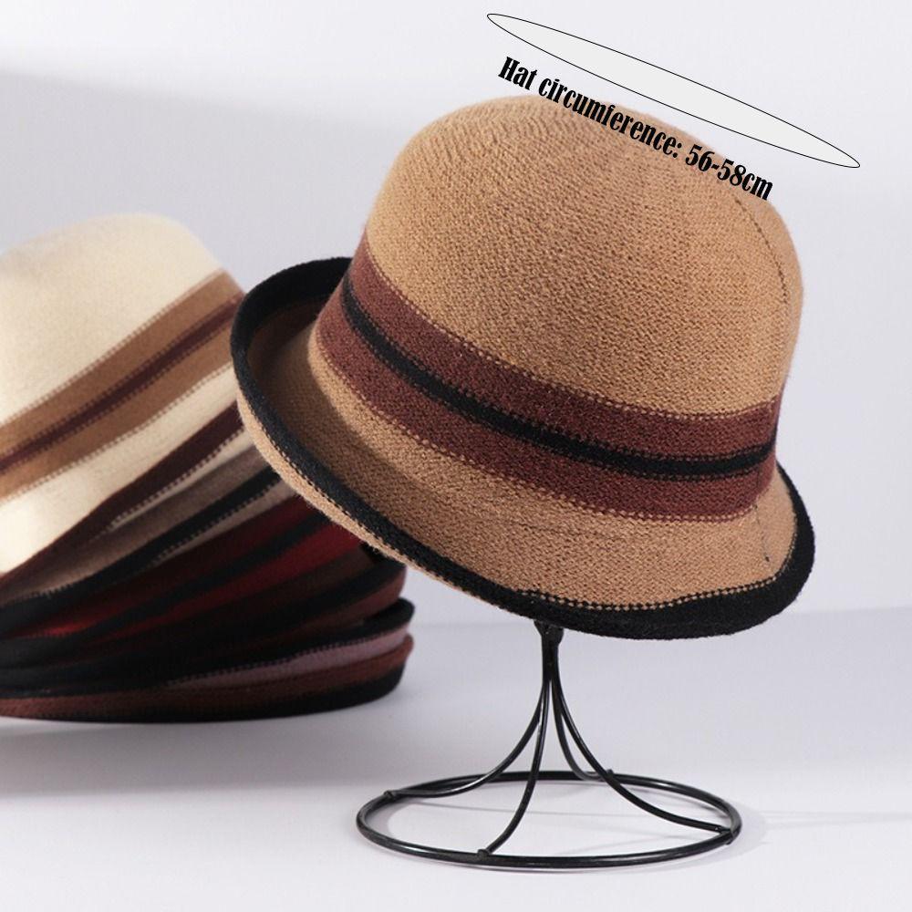 Retro Winter Hat Wool Basin Hat Casual Bucket Hat for Women
