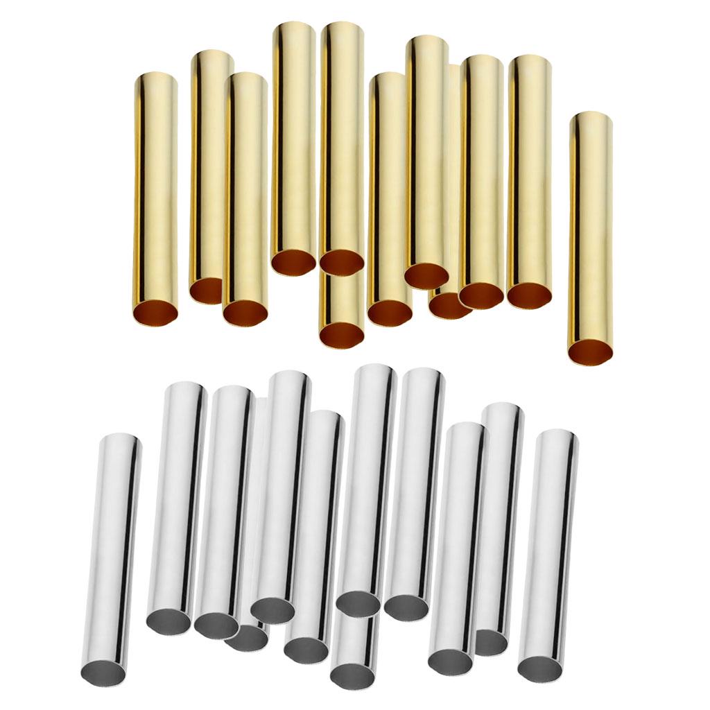 100 ks měděné rovné hladké dlouhé trubkové korálky 30 mm, 4 mm zlaté