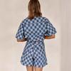 IHUASU Summer Fashion Casual Short-sleeved High-waisted Women's Suit Denim Shorts