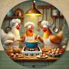 Adesivo da Parete Divertente Pollo Chef 2D, 1 pz Decorazione Adesiva per Cucina Casa Ufficio Soggiorno Camera da Letto Bagno Facile da Staccare e Attaccare