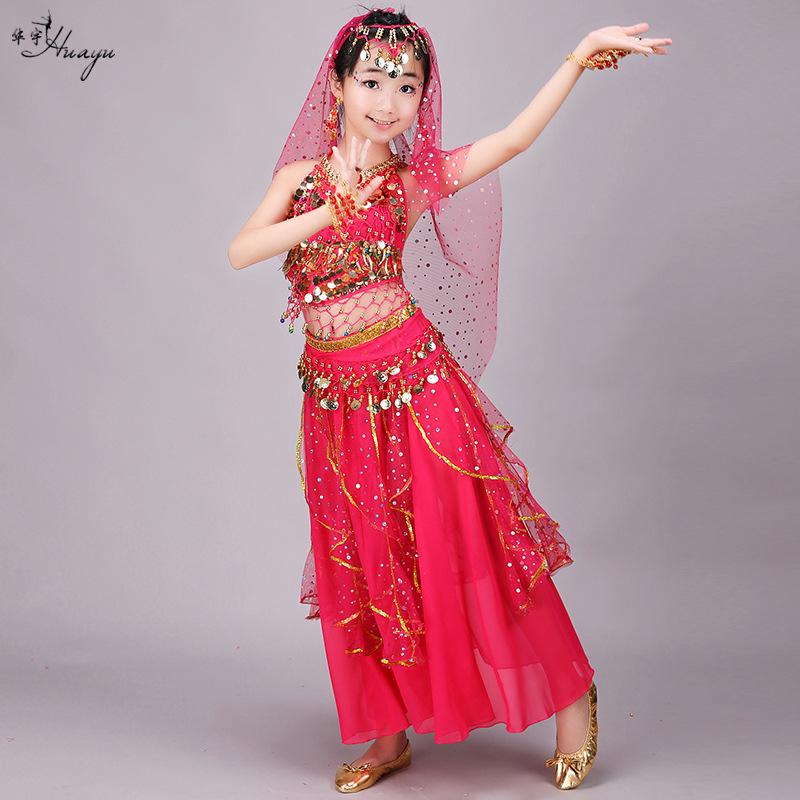 Kindergarten Belly Dance Costume Set - Children's Indian Dance & Role-Playing Outfit