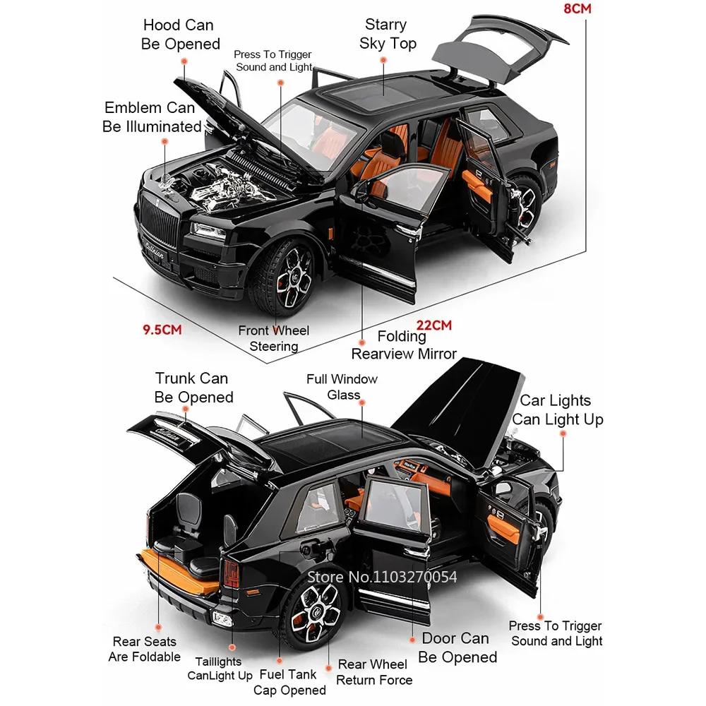 1:24 Land Rover Range Rover Defender Legierungsmodell Cullinan Diecast Auto Spielzeug Türen geöffnet Sound Licht Fahrzeuge Kinder Weihnachtsgeschenke
