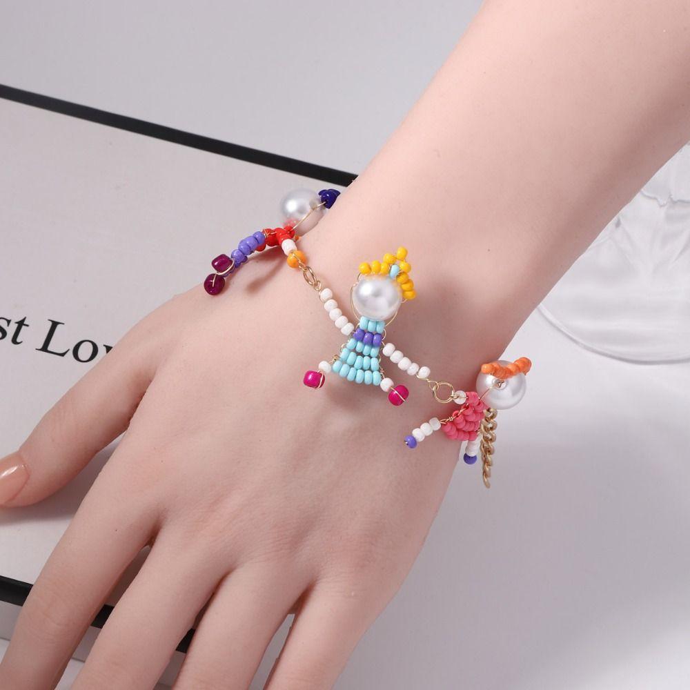 Beads Character Bracelet Pearl Cute Cartoon Necklace Fashion Childishness Jewelry Set  Party
