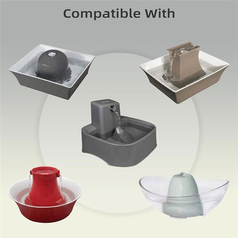 Filtro di ricambio per fontanella d'acqua per gatti e tappo in silicone per ugello, Set per dispenser d'acqua per animali domestici, Parti per fontanella per animali domestici