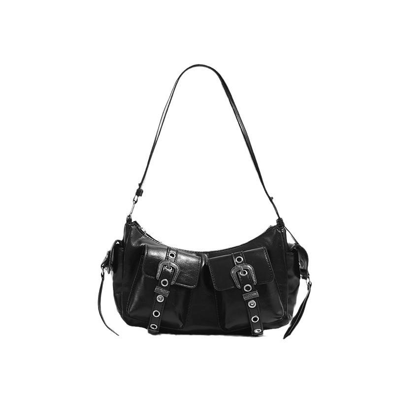 Summer new fashion versatile trend niche simple locomotive style advanced sense women's shoulder bag