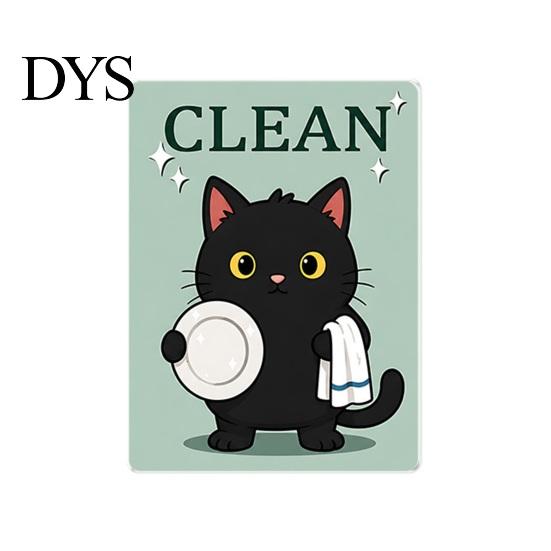 Heavy Duty Magnetic Sign Clean Dirty Dishwasher Magnet, Acrylic Cartoon Animal Sign, Reusable Magnet Double-Sided & for Kitchen Decoration