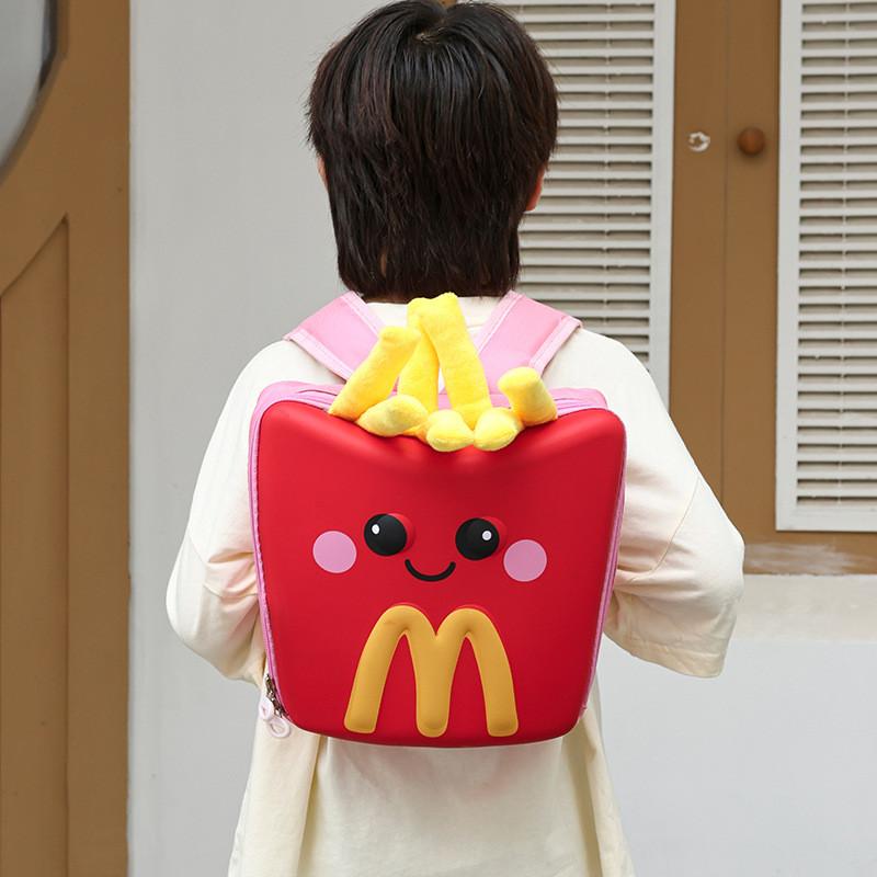 Kids School Lightweight Bag With Cartoon French Fry Design For Early Education