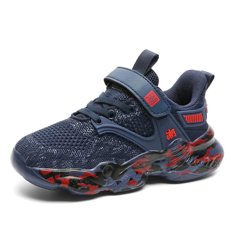 Children's frame shoes 2025 spring and summer hollow single net medium and large children's sports shoes breathable boys' frame shoes running shoes