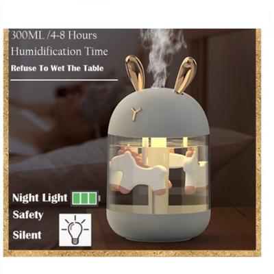 Usb Air Humidifier Cute Antlers Rabbit Ears 300ml Water Tank Aroma Diffuser Night Light Mist Spray