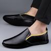 Genuine Leather Men Casual Shoes Fashion Slip On Formal Shoes Soft Comfy Lazy Shoes Loafers Lightweight Walking Shoes Mocassins