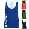Erkek Harf Baskılı Renk Bloklu Kolsuz U Yaka Yelek Slim Fit Fitness Atlet