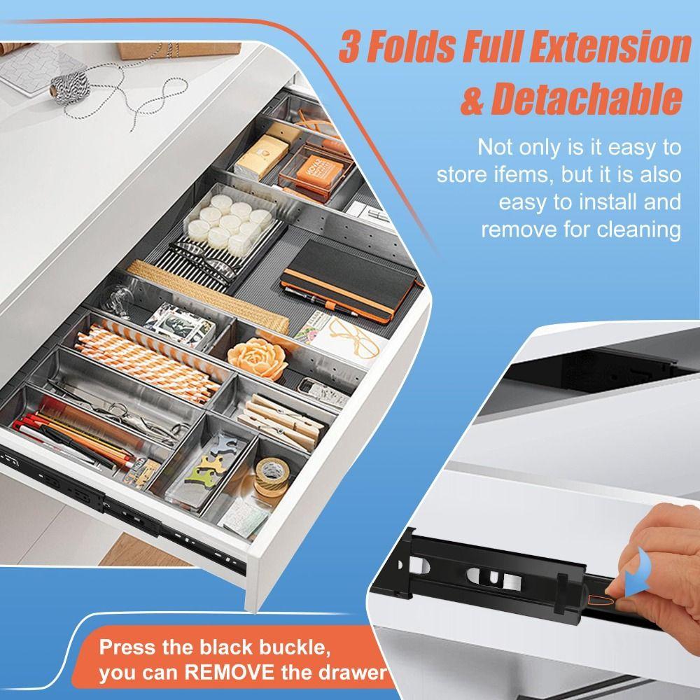 Heavy Duty Drawer Slides Smooth Operation Ball Bearing Drawer Rails  Office Furniture
