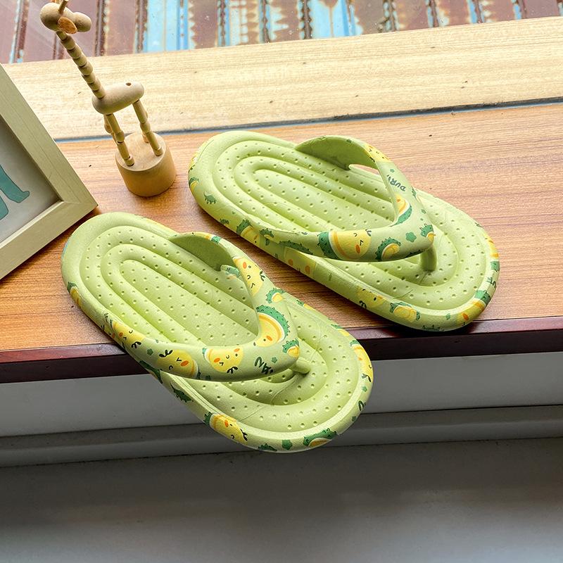 

Summer flip-flops girls sandals non-slip and wear-resistant summer outer wear beach cartoon fruit outdoor shoes 40/41 зелёный