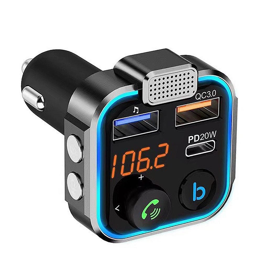 

1/2/3/4 шт. Bluetooth 5.0 MP3-аудиоплеер Type-C PD 20 Вт QC3.0 Быстрая зарядка FM-передатчик Приемник Громкая связь Автомобильный комплект 1 Pcs