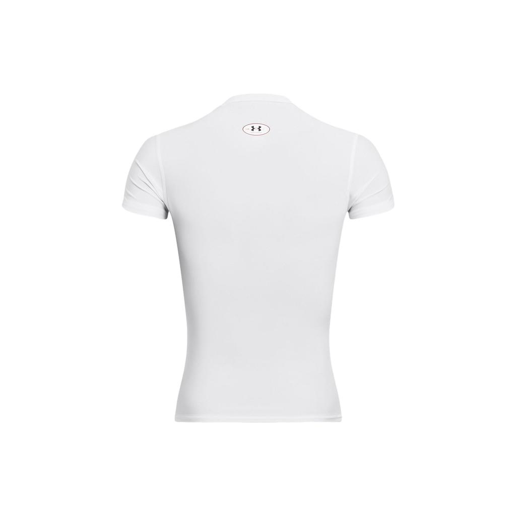 Under Armour HeatGear OG Logo Print Slim Fit Crew Neck T-Shirt Men White 1387560-100