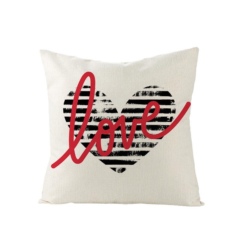 Polyester Pillowcase Valentine's Day Letter Print Sofa Pillowcase Home Ins Nordic Style