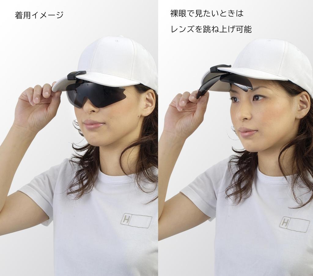 Polarized Golf Sunglasses Attaches To Sunglasses Overglasses BS06 Polarized [Bokenoh] Clip-on [Sabae Planning, Hat] Flip-up (Gray Lenses)