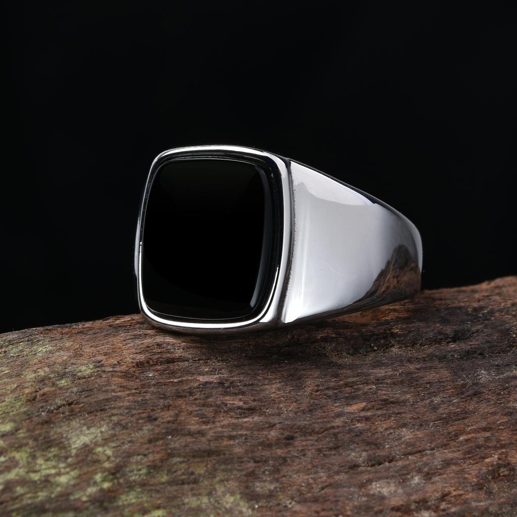 A3508 Men's/Women Trend High Quality 316LStainless Steel Multiple Colors Zircon Style Onyx Golden Rings Jewelry