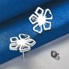 925 Sterling Silver Exquisite Hollow Flower Stud Earrings for Women Fashion Wedding Party Jewelry Charm Gift
