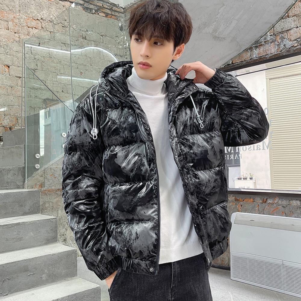 Dunjakke herre kort lett og tynn ny vintertrend hette fortykket